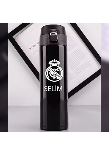Kişiye Özel Lazer Baskılı 500ML Çelik Takım Baskılı Termos – Sızdırmaz, Vakumlu, Kilitli Kapak