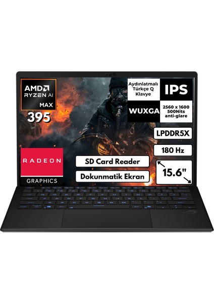 Rog Flow Z13 Ryzen Aı Max Plus 395 32 GB 256 GB SSD Radeon 8060S 13.4" 180Hz 2.5k Wqxga Windows 11 Home Ikisi Bir Arada Gaming Laptop GZ302EAAT6