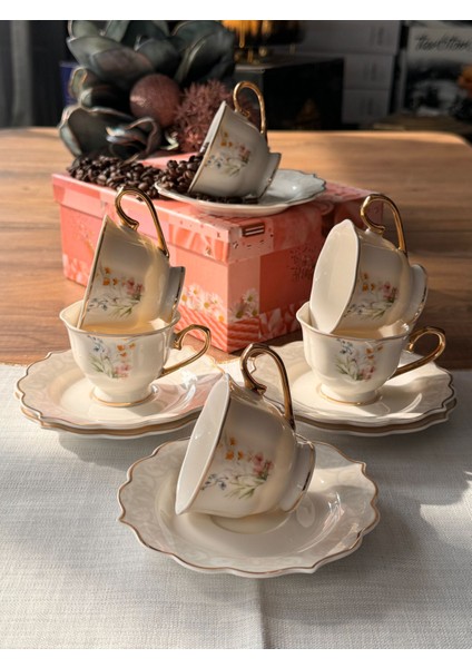 Ninova Türk Kahve Fincan Takımı 6kişilik 12 Parça modelleri