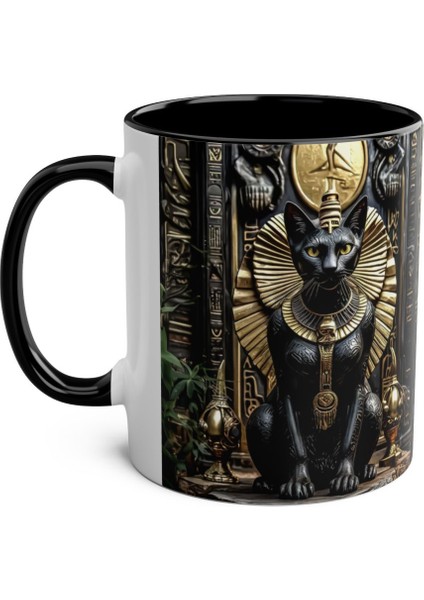 Antik Mısır Kedisi Tanrıça Bastet Baskılı Kupa