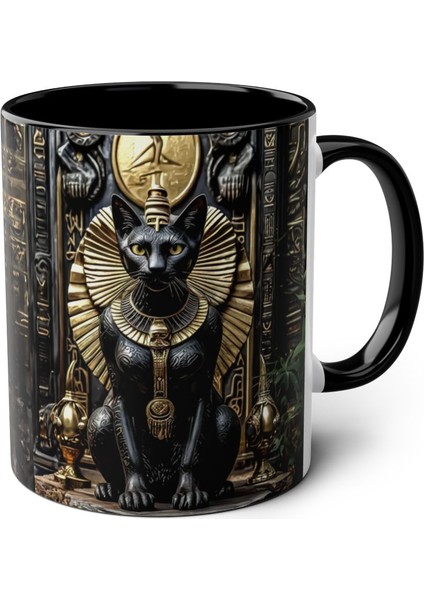 Antik Mısır Kedisi Tanrıça Bastet Baskılı Kupa modelleri