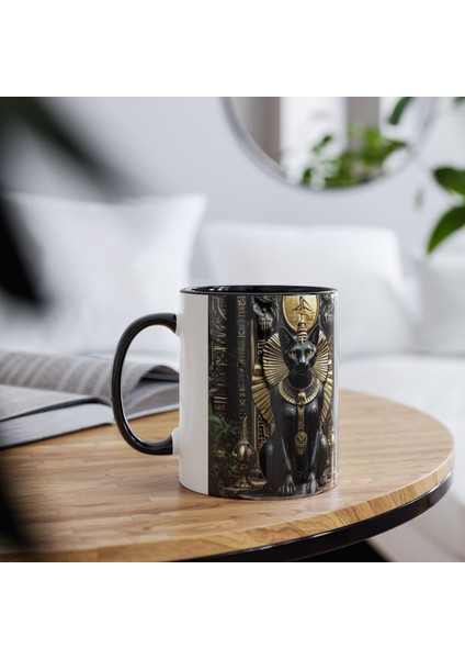 Antik Mısır Kedisi Tanrıça Bastet Baskılı Kupa