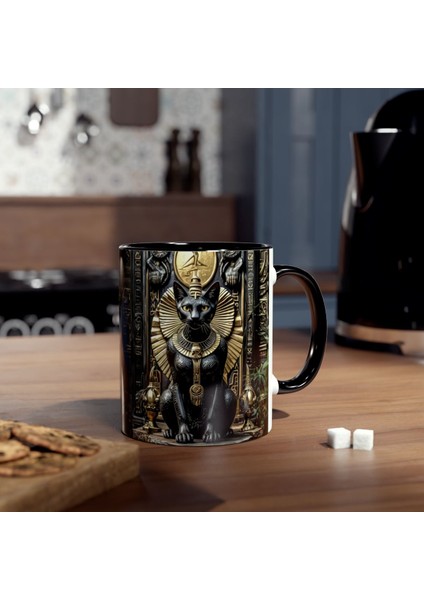 Antik Mısır Kedisi Tanrıça Bastet Baskılı Kupa