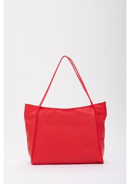 Kırmızı SHK90 Suni Deri Iç Bölmeli Fermuarlı El, Kol ve Omuz Shopper Çanta fırsatları