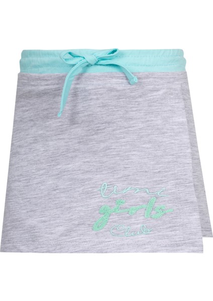 Timi Girl Çift Kemerli Şort Etek Gri