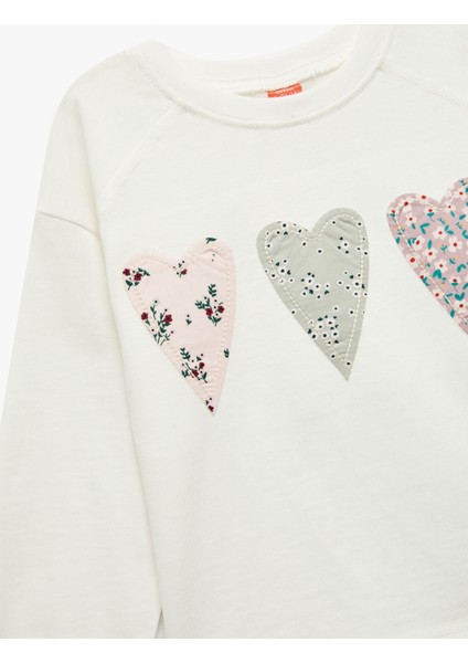 Pamuklu Uzun Kollu Bisiklet Yaka Aplike Detaylı Tişört modelleri