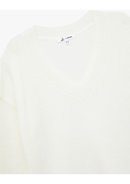 Uzun Kollu V Yaka Triko Kazak modelleri