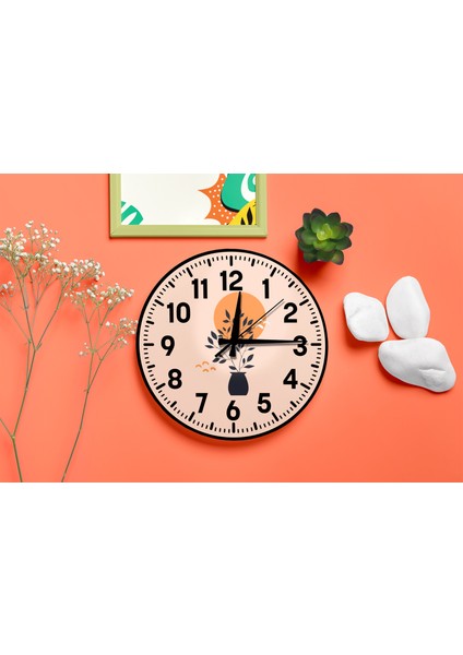 Dekoratif Türkçe Rakamlı Uv Baskılı Duvar Saati (Sessiz) Akar Mekanizma Metal Akrep Yelkovan fiyatları