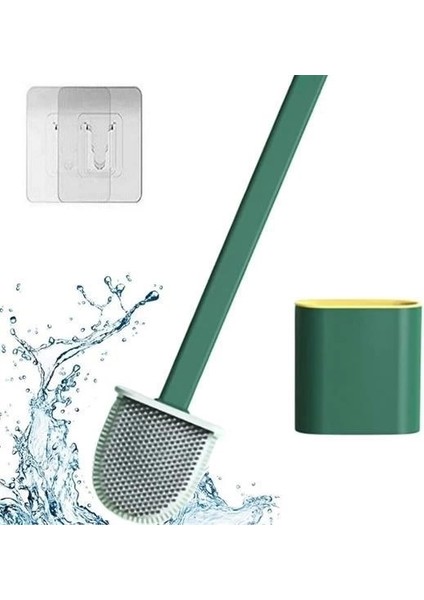 Duvara Monte Edilebilir Kapaklı Askılı Klozet Yumuşak Silikon Başlıklı Tuvalet Fırçası Seti modelleri