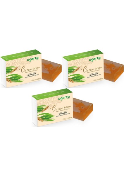 El Yapımı Doğal Sabun 150GR Çay Ağacı (3 Lü Set)
