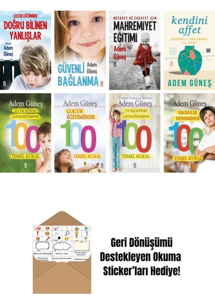 Adem Güneş 8 Kitap Seti + Okuma Sticker'ları