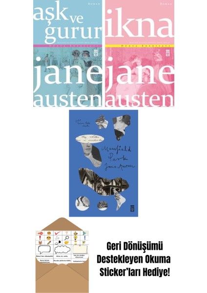 Jane Austen 3 Kitap Seti + Okuma Sticker'ları