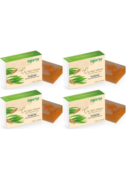 El Yapımı Doğal Sabun 150GR Çay Ağacı (4 Lü Set)
