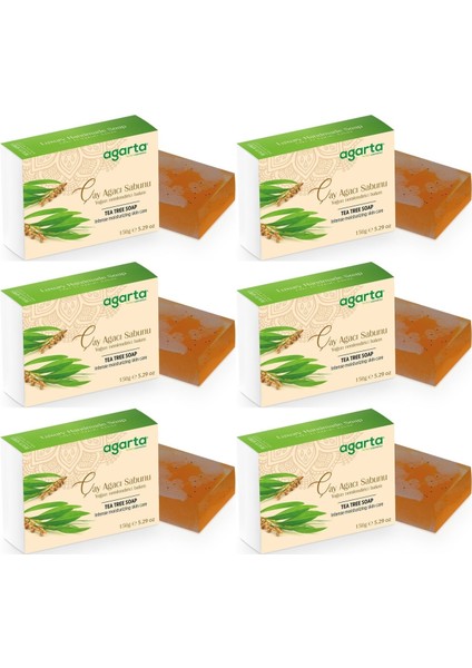 El Yapımı Doğal Sabun 150GR Çay Ağacı (6 Lı Set)
