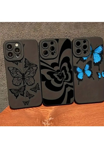 iPhone 14 Pro Max Uyumlu Kelebek Desenli 3 Lü Telefon Kılıfı