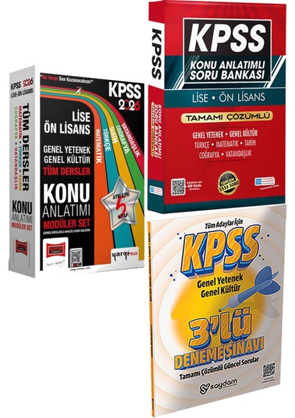 2026 Kpss Lise Ön Lisans Tüm Dersler Konu Anlatımı Modüler Set (5 Kitap) + Konu Ant. Soru ve 3 Deneme
