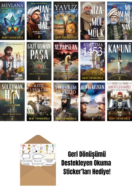 Okay Tiryakioğlu 15 Kitap Seti + Okuma Sticker'ları
