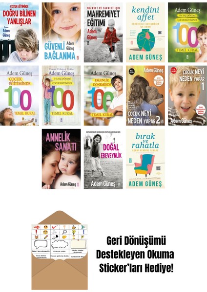 Adem Güneş 13 Kitap Seti + Okuma Sticker'ları