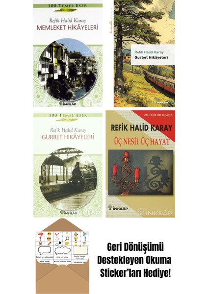 Refik Halid Karay 4 Kitap Seti + Okuma Sticker'ları