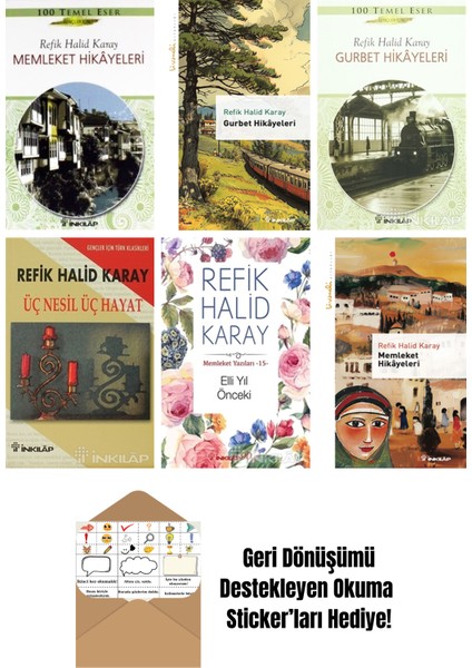 Refik Halid Karay 6 Kitap Seti + Okuma Sticker'ları