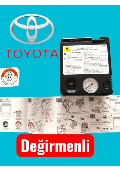 Orjinal - Toyota Tüm Modeller Icin Uyumlu - Lastik Sisirme Kompresörü