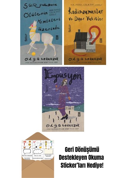 Olga Tokarczuk 3 Kitap Seti + Okuma Sticker'ları