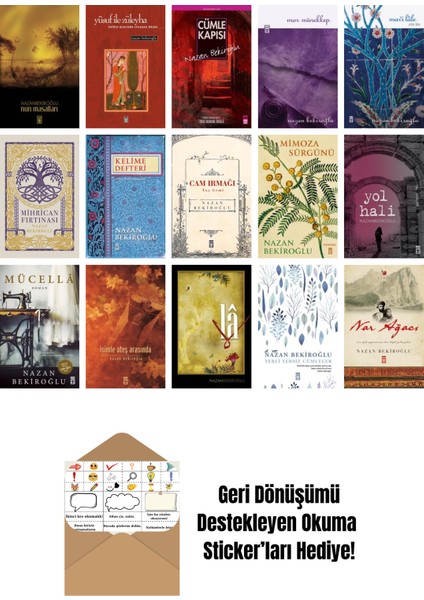 Nazan Bekiroğlu 15 Kitap Seti + Okuma Sticker'ları