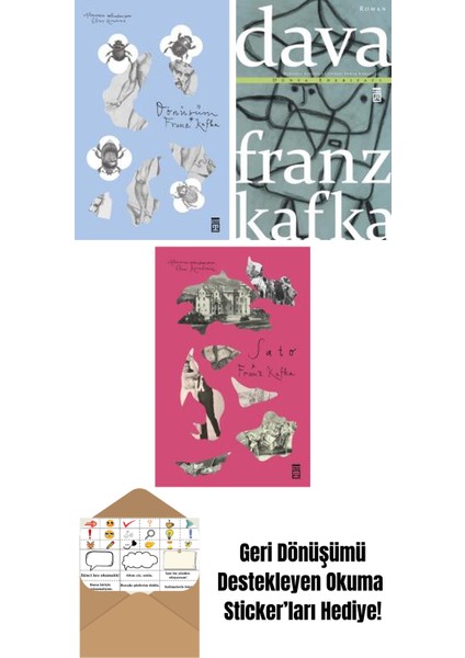 Franz Kafka 3 Kitap Seti + Okuma Sticker'ları