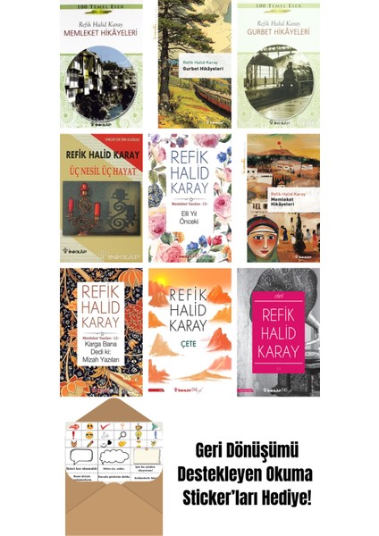 Refik Halid Karay 9 Kitap Seti + Okuma Sticker'ları