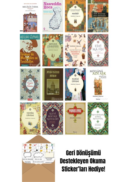 Abdülbaki Gölpınarlı 16 Kitap Seti + Okuma Sticker'ları