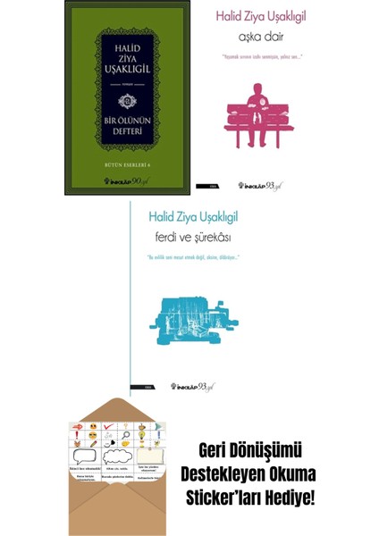 Halid Ziya Uşaklıgil 3 Kitap Seti + Okuma Sticker'ları