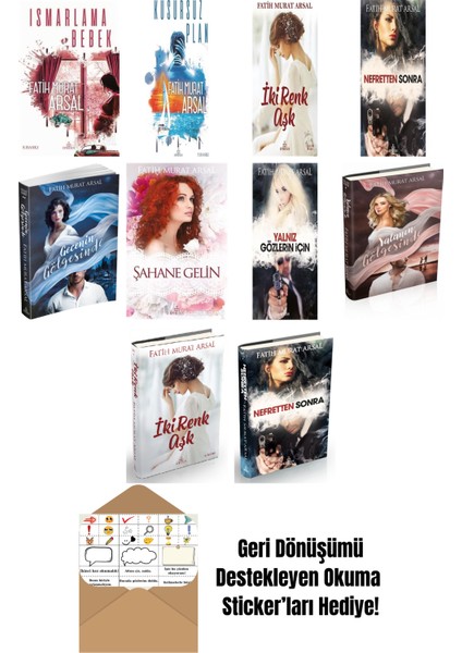 Fatih Murat Arsal 10 Kitap Seti + Okuma Sticker'ları
