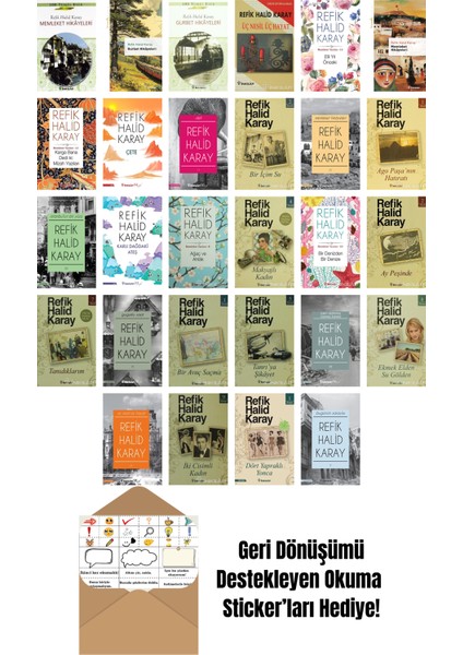 Refik Halid Karay 28 Kitap Seti + Okuma Sticker'ları