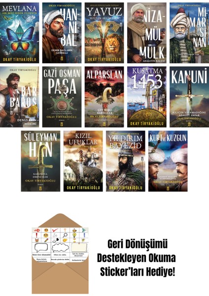 Okay Tiryakioğlu 14 Kitap Seti + Okuma Sticker'ları