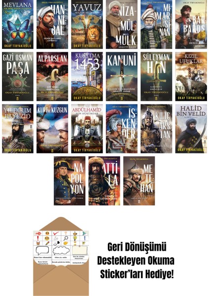 Okay Tiryakioğlu 21 Kitap Seti + Okuma Sticker'ları
