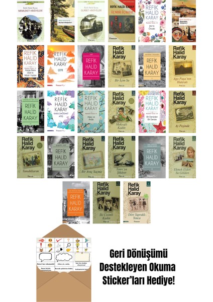 Refik Halid Karay 27 Kitap Seti + Okuma Sticker'ları