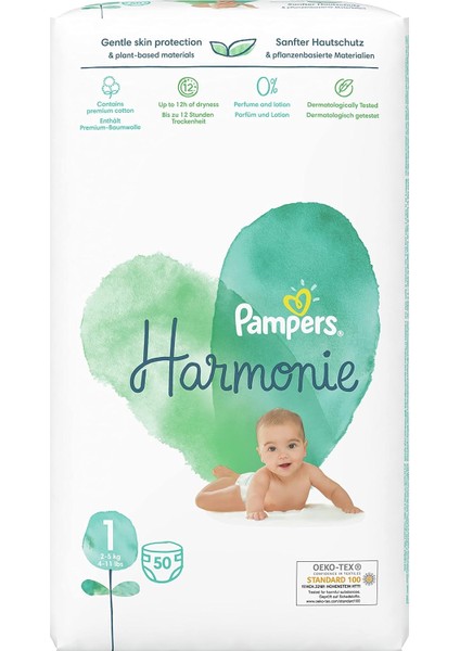 Pampers Harmonie Bebek Bezi Beden:1 (2-5kg) Yenidoğan 50 Adet + Beden:2 (4-8kg) Mini 39 Adet fiyatları