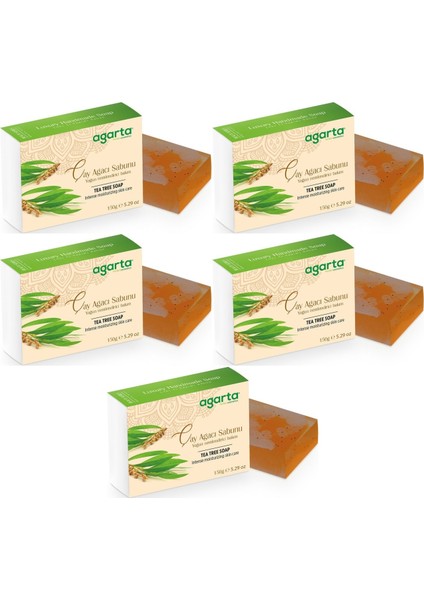 El Yapımı Doğal Sabun 150GR Çay Ağacı (5 Li Set)