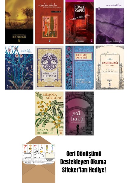 Nazan Bekiroğlu 10 Kitap Seti + Okuma Sticker'ları