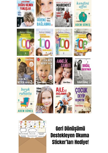 Adem Güneş 16 Kitap Seti + Okuma Sticker'ları