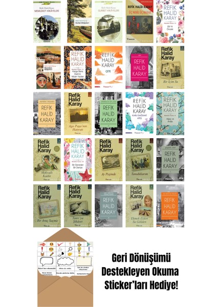 Refik Halid Karay 25 Kitap Seti + Okuma Sticker'ları
