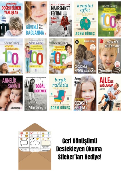Adem Güneş 15 Kitap Seti + Okuma Sticker'ları