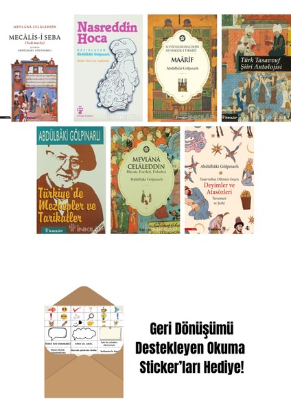 Abdülbaki Gölpınarlı 7 Kitap Seti + Okuma Sticker'ları