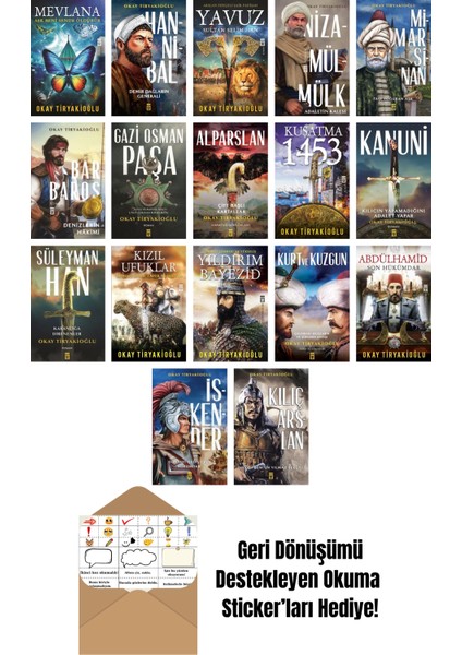 Okay Tiryakioğlu 17 Kitap Seti + Okuma Sticker'ları