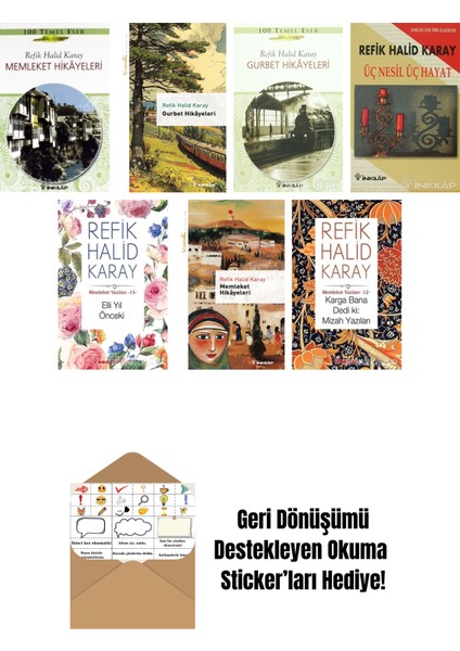 Refik Halid Karay 7 Kitap Seti + Okuma Sticker'ları