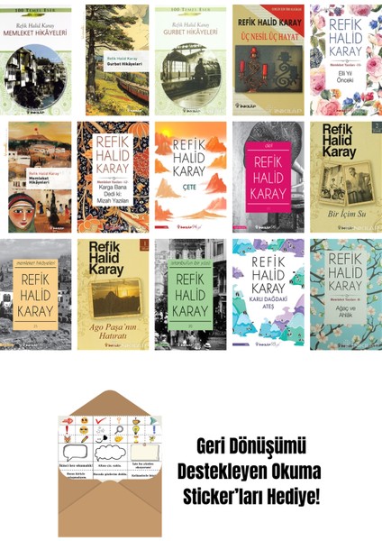 Refik Halid Karay 15 Kitap Seti + Okuma Sticker'ları