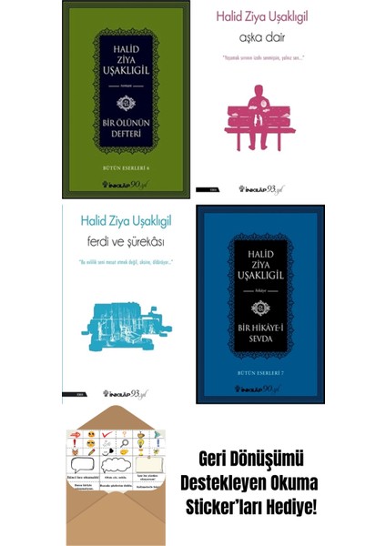 Halid Ziya Uşaklıgil 4 Kitap Seti + Okuma Sticker'ları