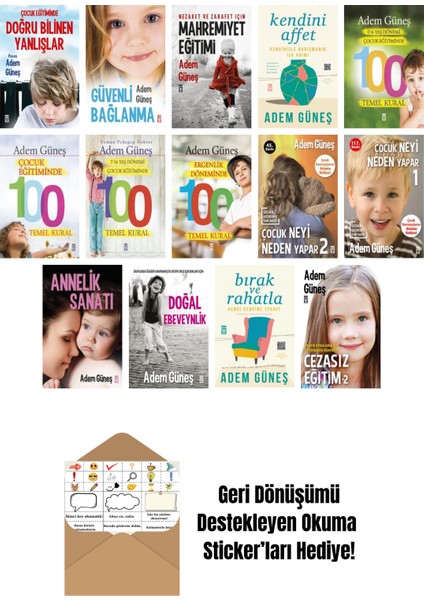 Adem Güneş 14 Kitap Seti + Okuma Sticker'ları