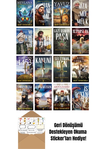 Okay Tiryakioğlu 16 Kitap Seti + Okuma Sticker'ları