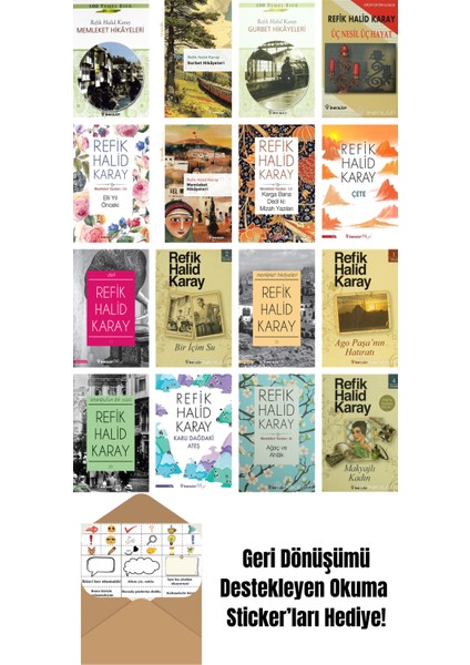 Refik Halid Karay 16 Kitap Seti + Okuma Sticker'ları